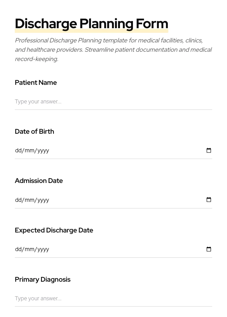 Discharge Planning preview