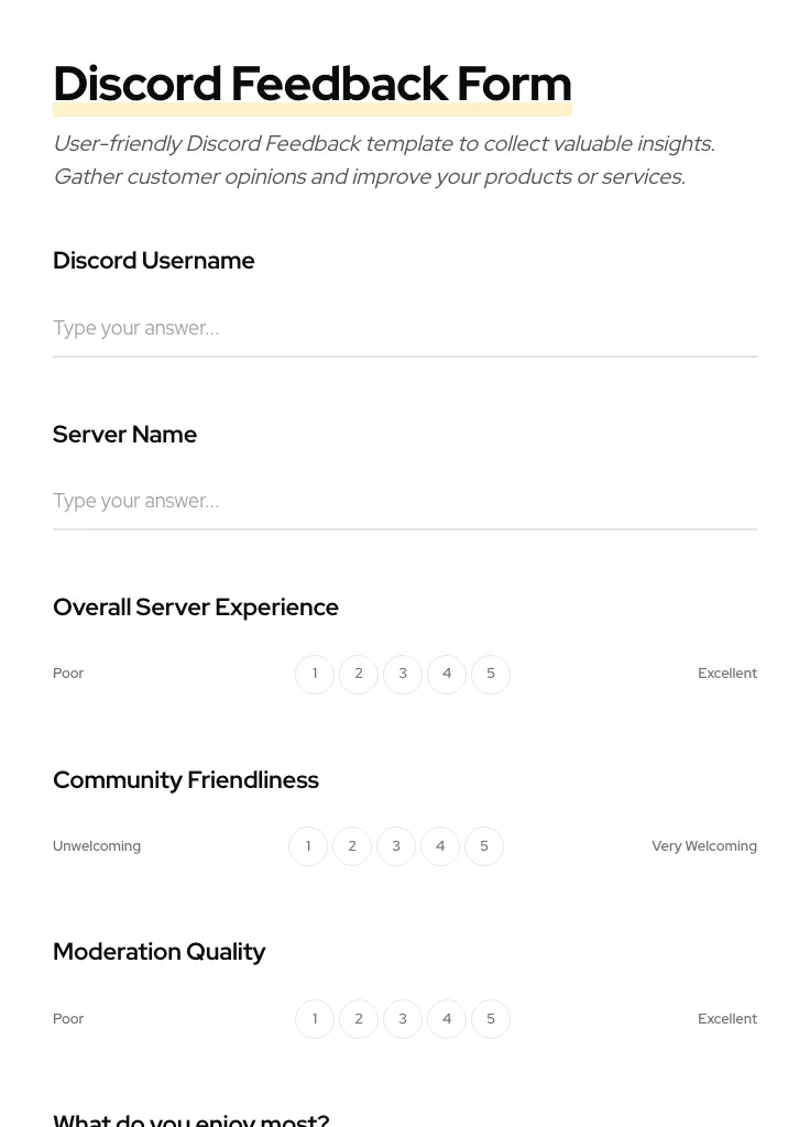 Discord Feedback preview