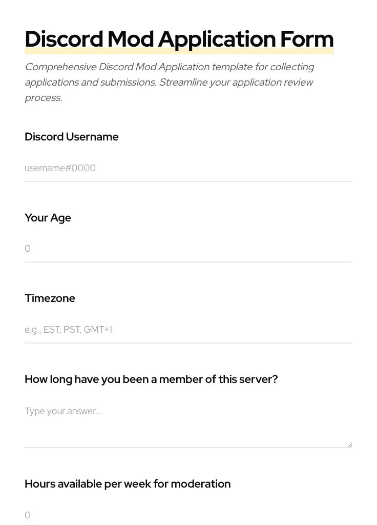 Discord Mod Application preview