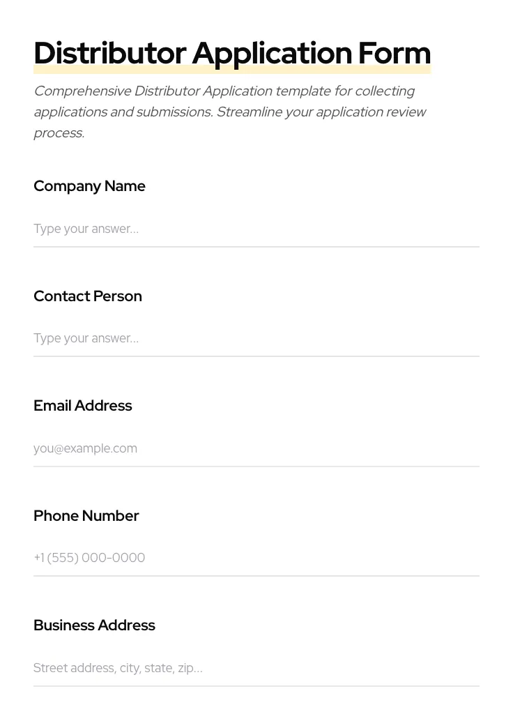 Distributor Application preview