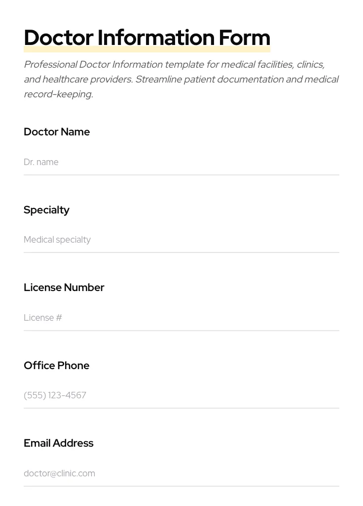 Doctor Information preview