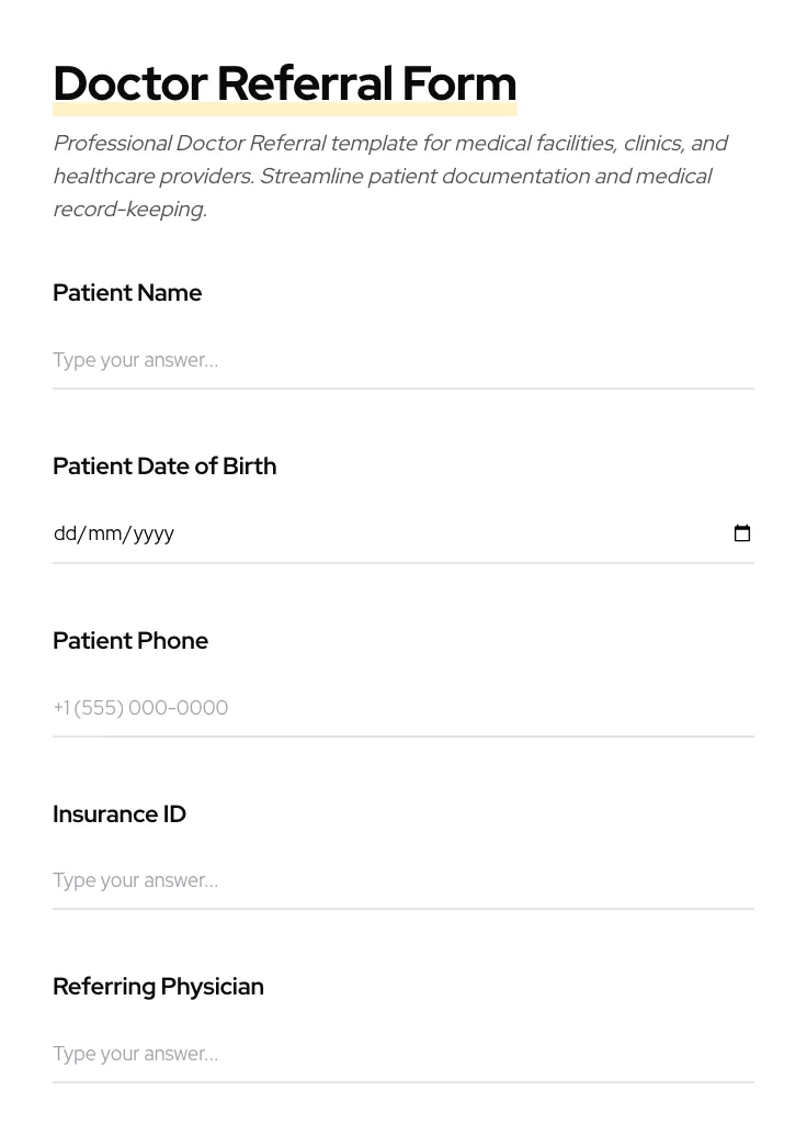 Doctor Referral preview