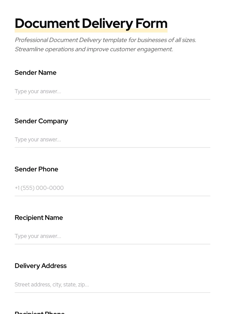 Document Delivery preview