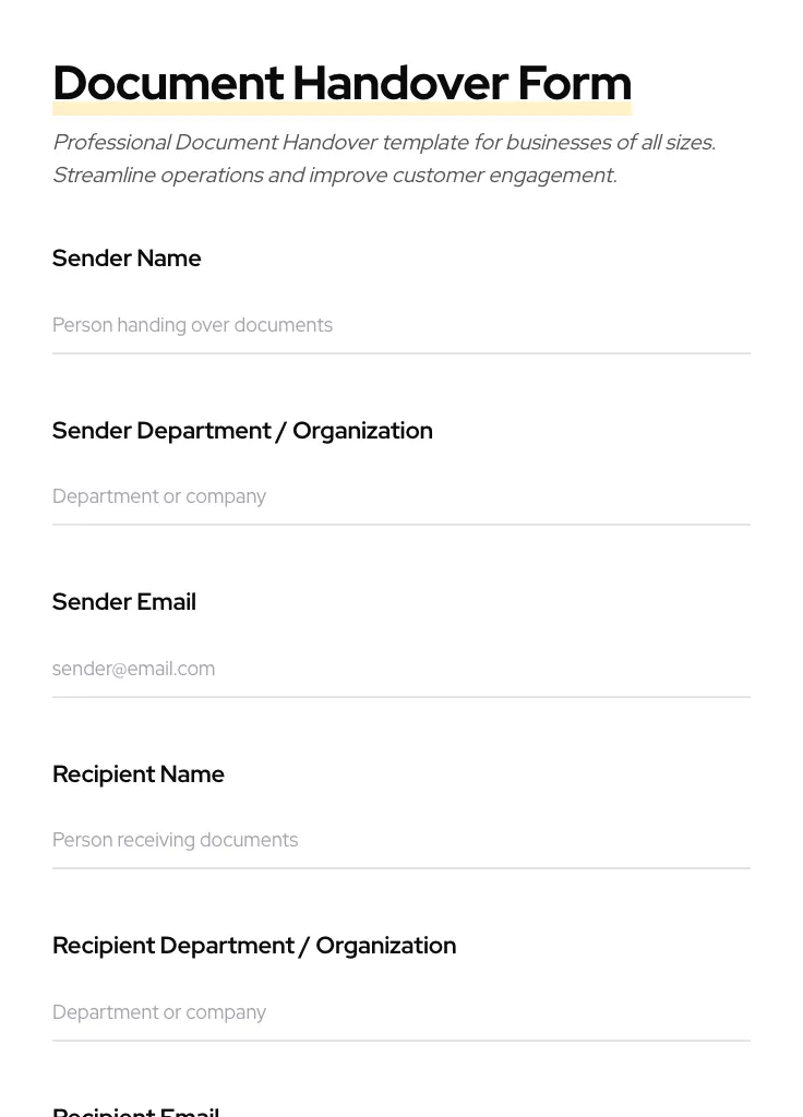 Document Handover preview