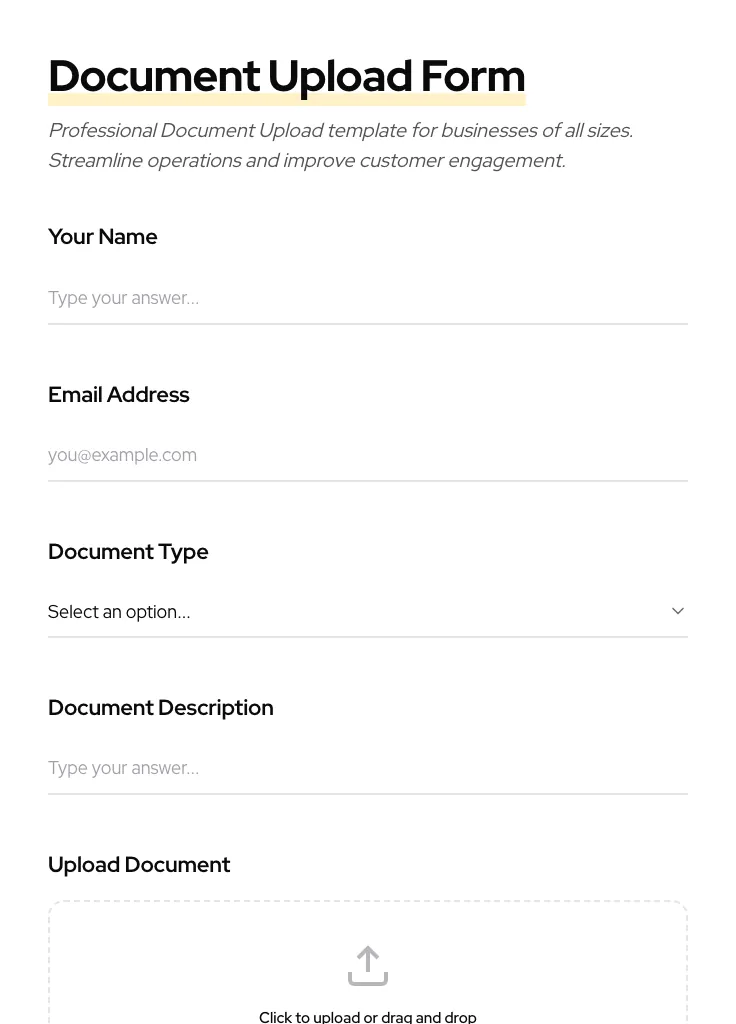 Document Upload preview