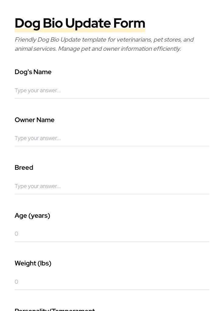 Dog Bio Update preview