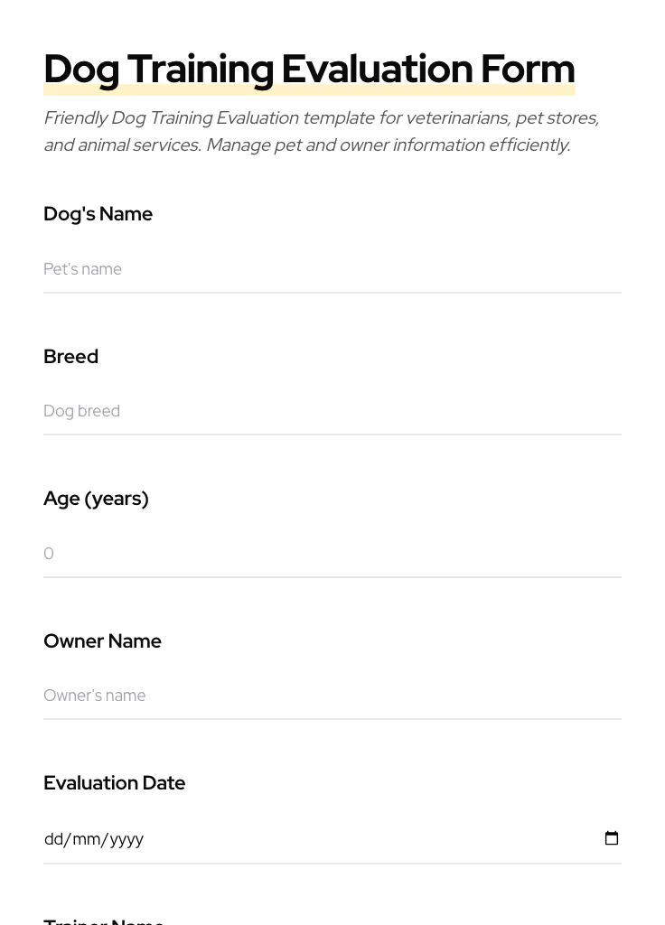Dog Training Evaluation preview