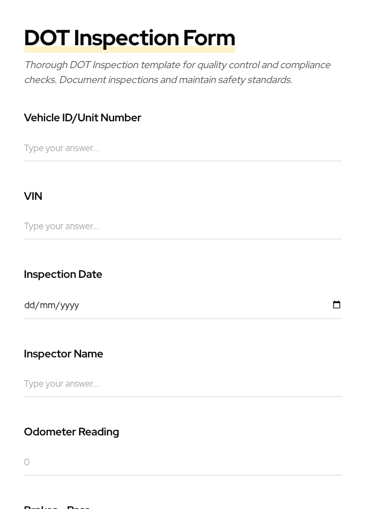 DOT Inspection preview