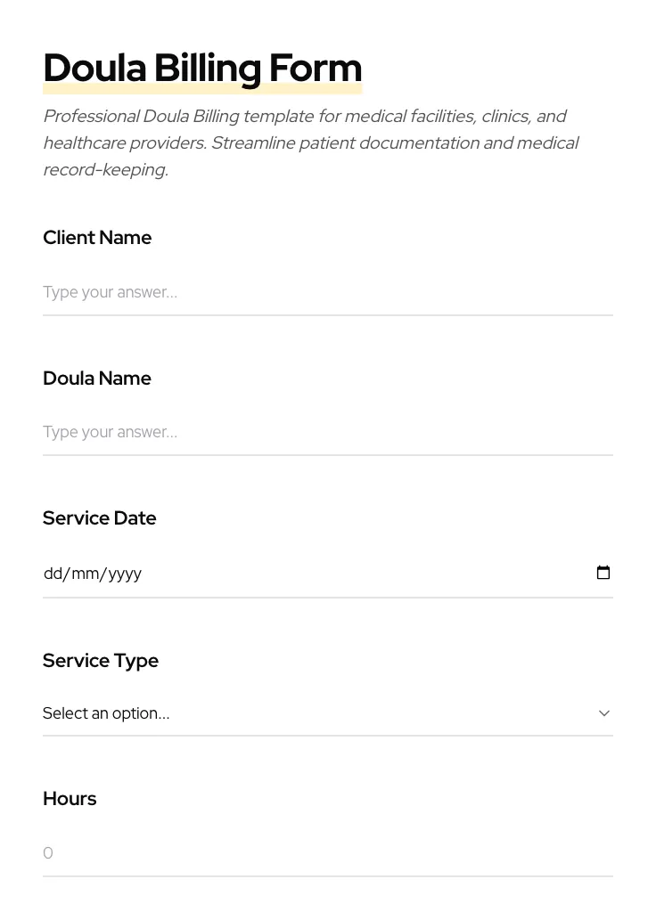 Doula Billing preview