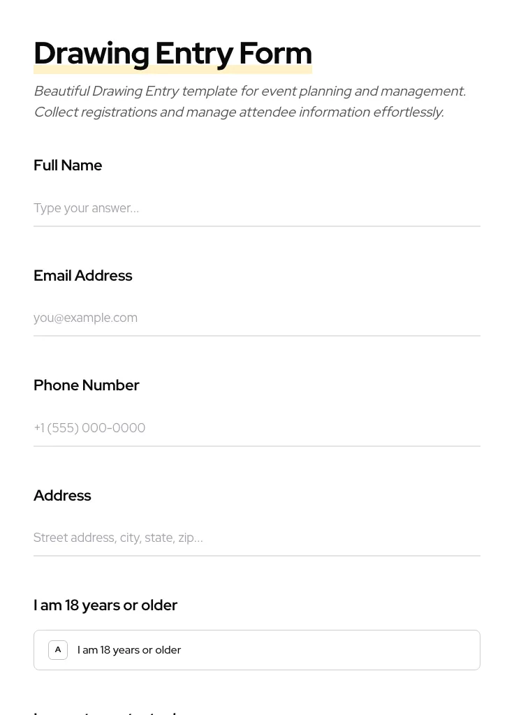 Drawing Entry preview