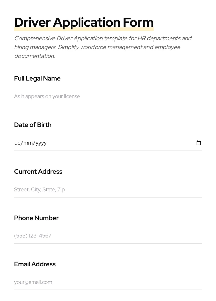 Driver Application preview