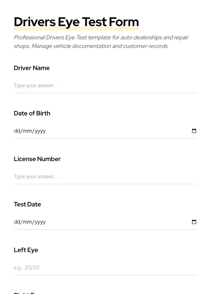 Drivers Eye Test preview