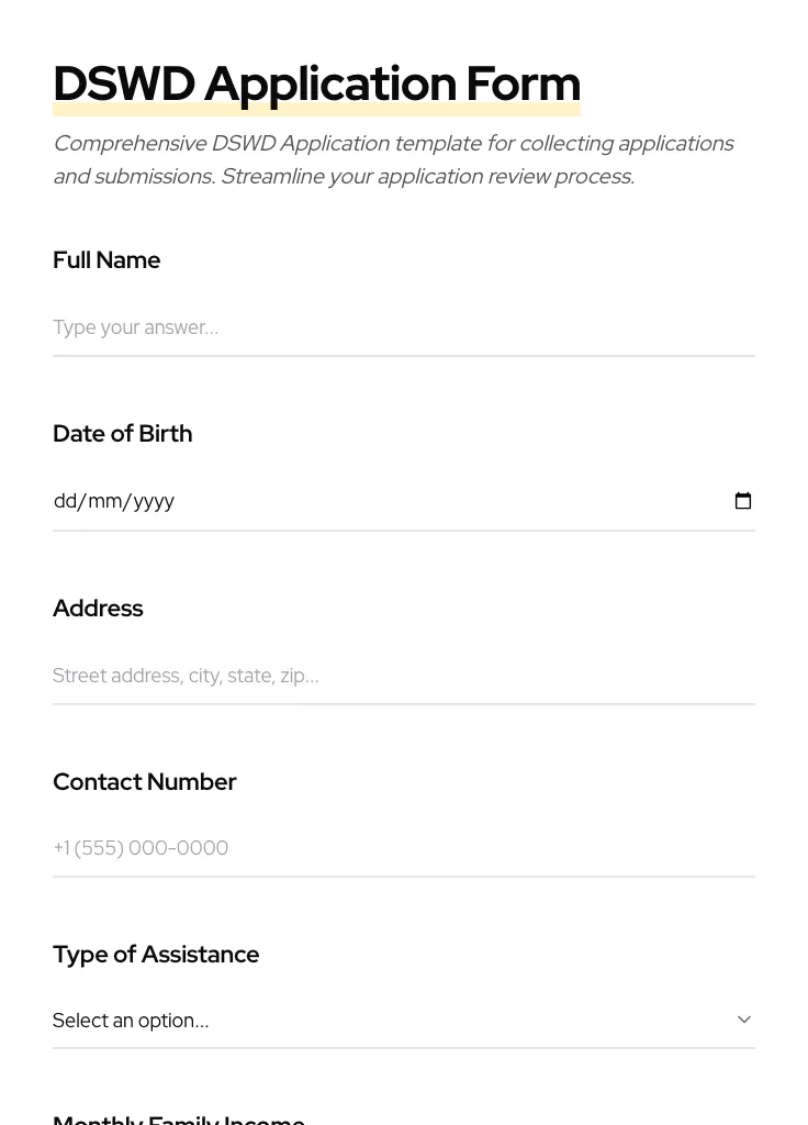 DSWD Application preview