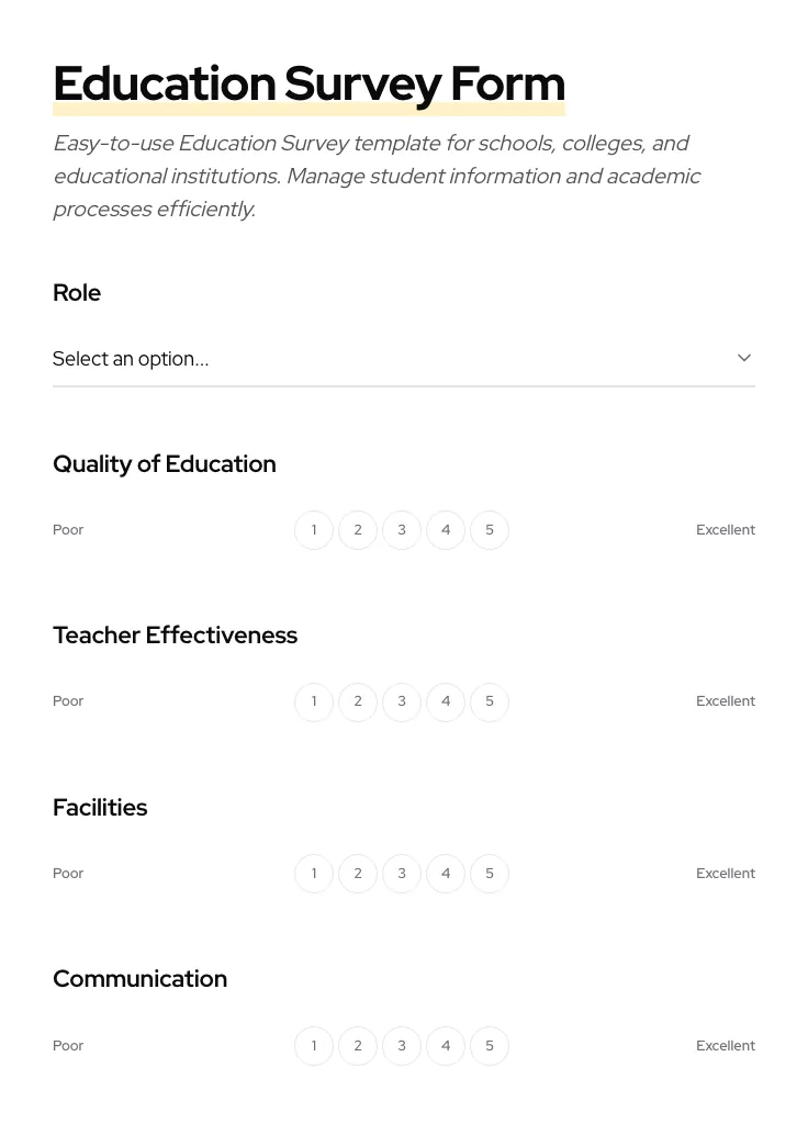 Education Survey preview