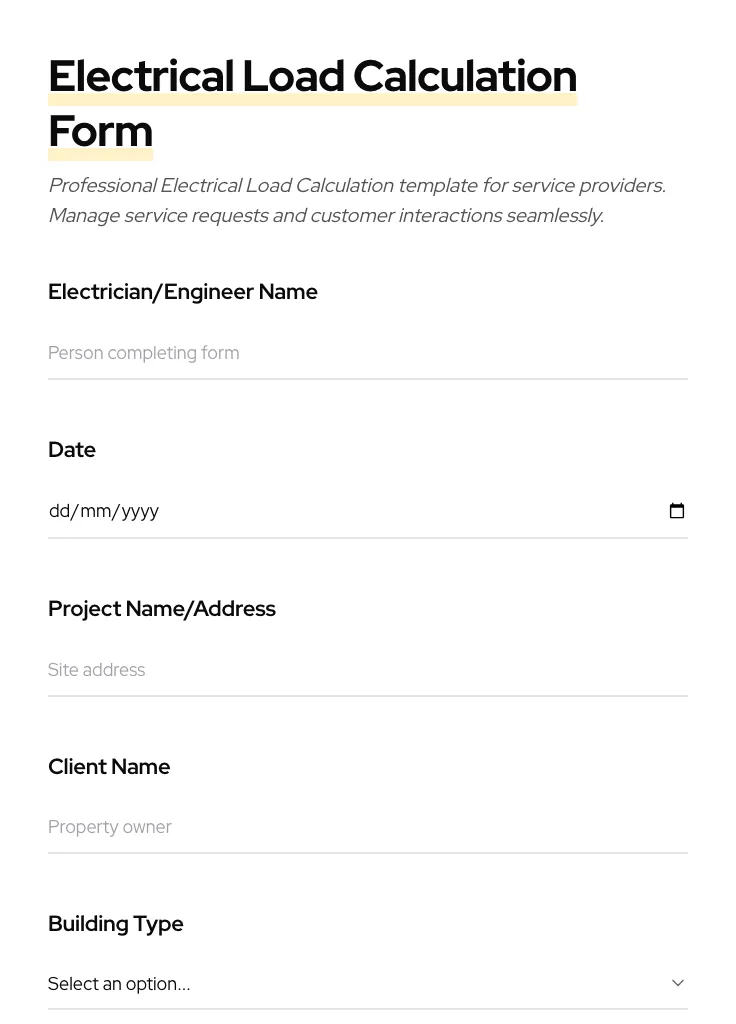 Electrical Load Calculation preview