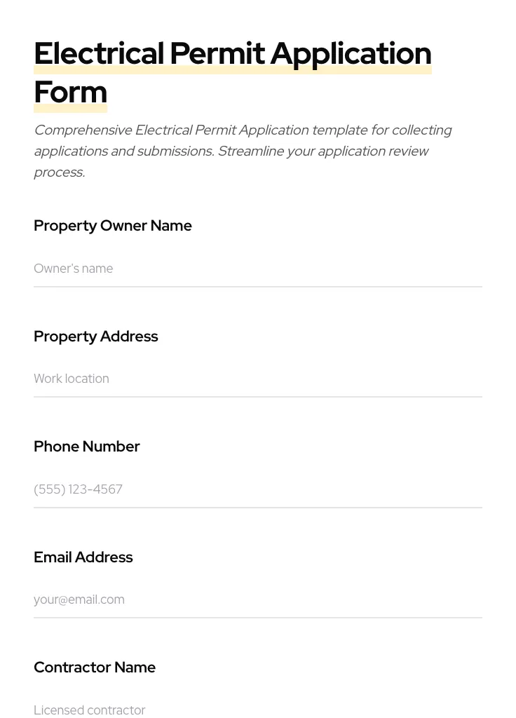 Electrical Permit Application preview