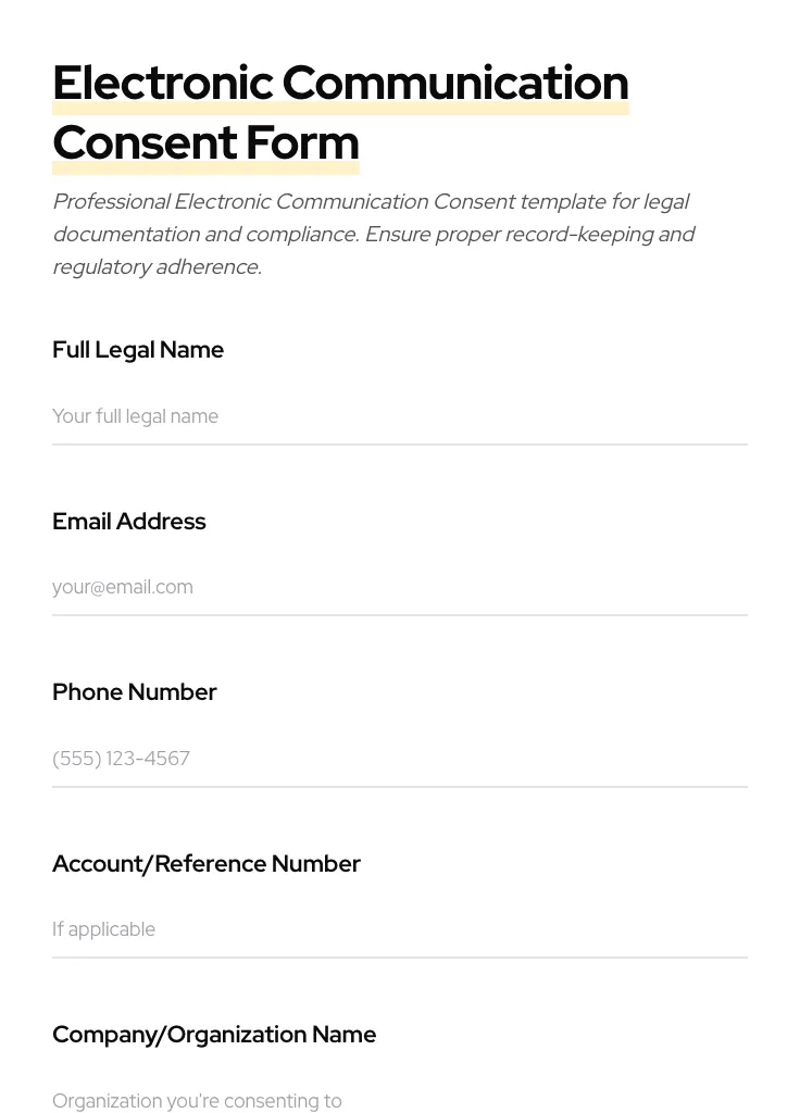 Electronic Communication Consent preview