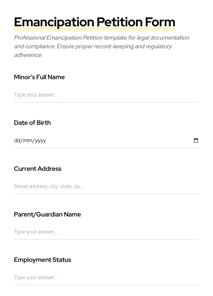 Emancipation Petition preview
