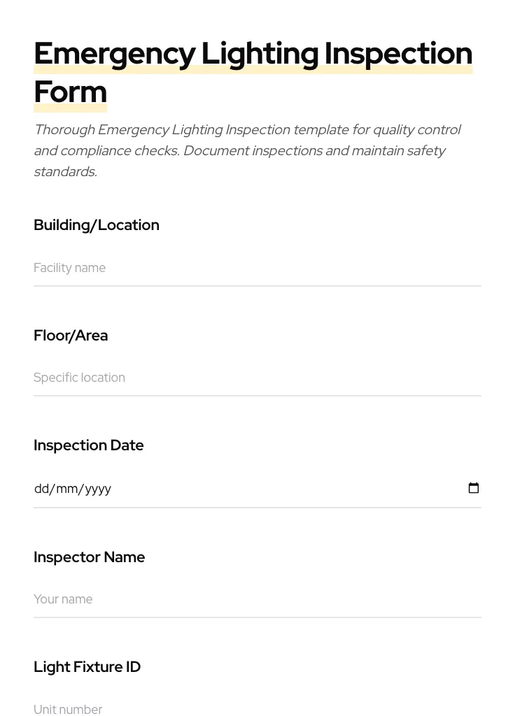 Emergency Lighting Inspection preview