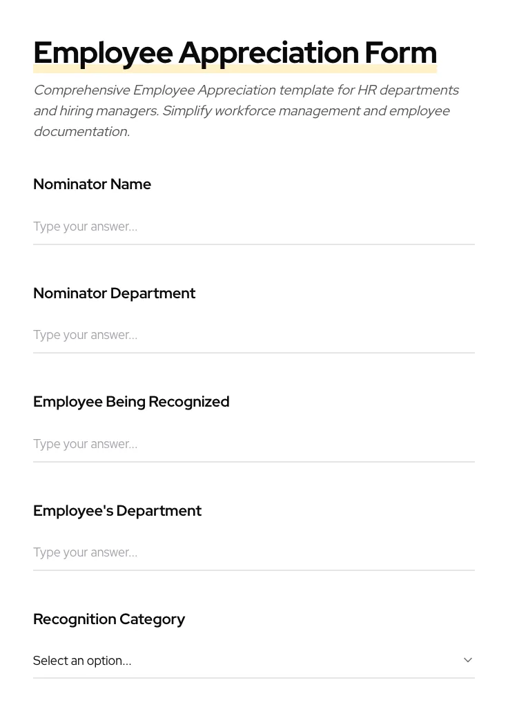 Employee Appreciation preview