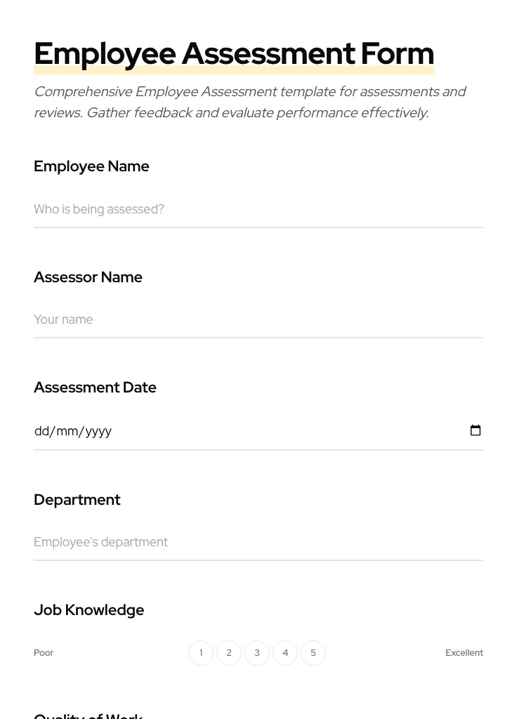 Employee Assessment preview