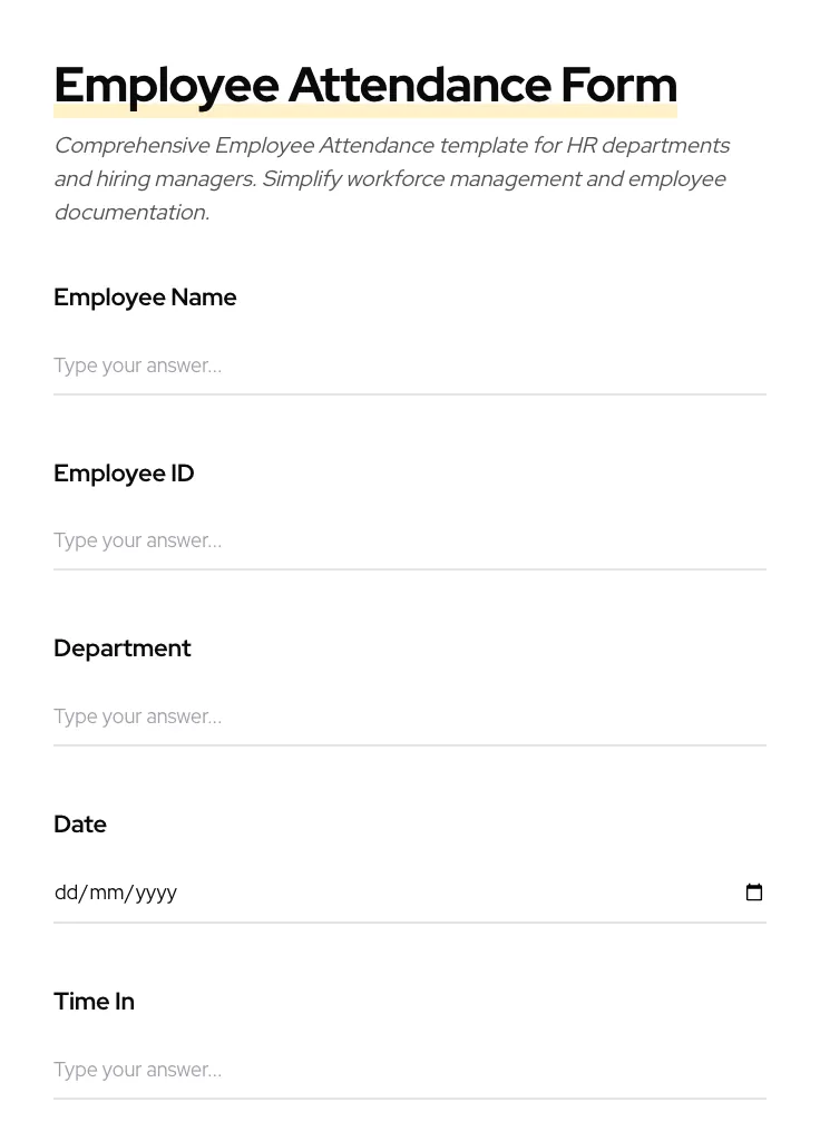 Employee Attendance preview
