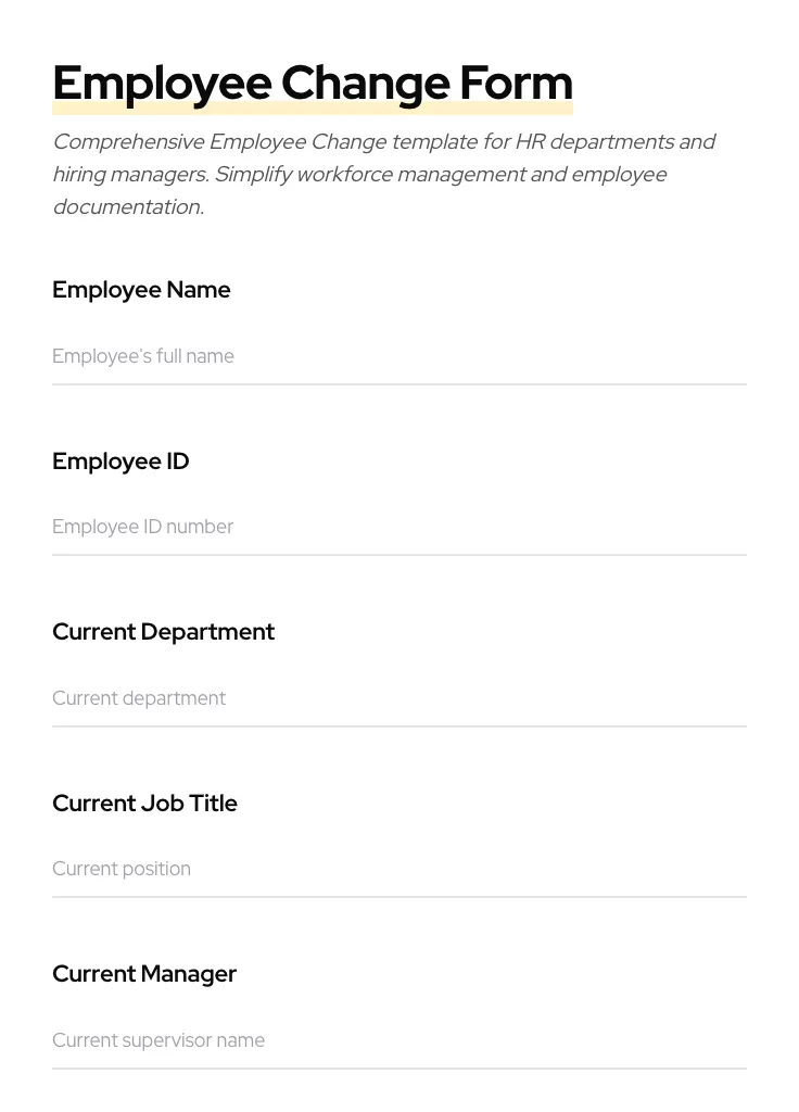 Employee Change preview