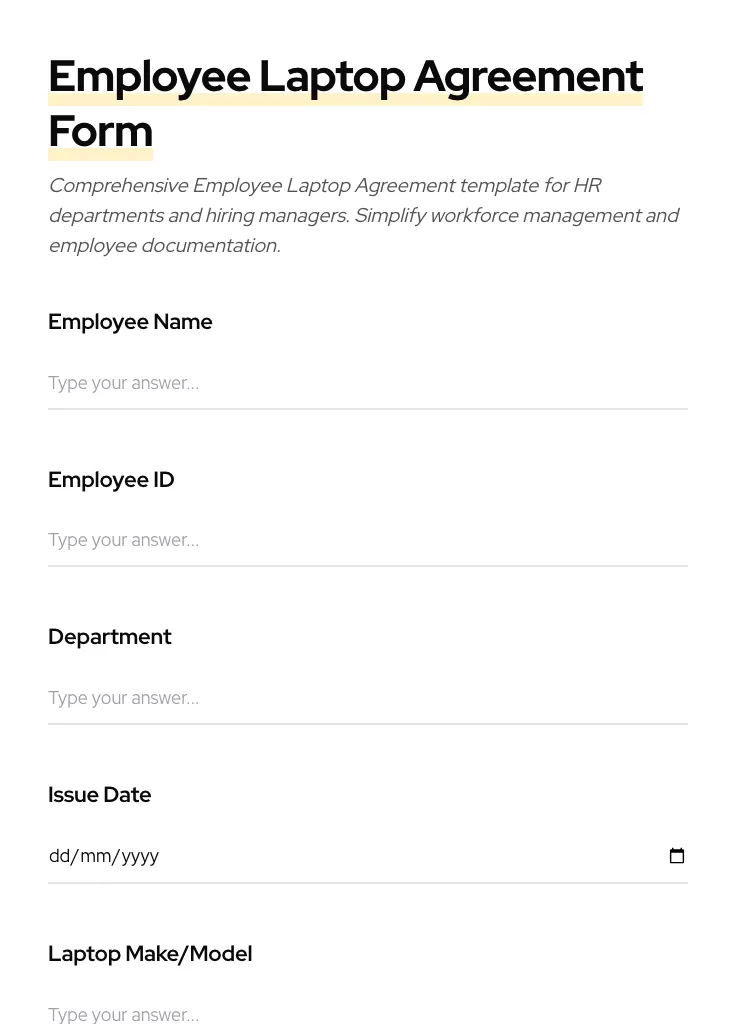 Employee Laptop Agreement preview