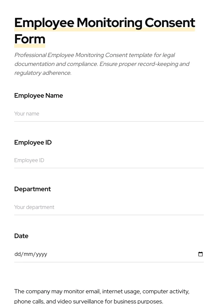 Employee Monitoring Consent preview