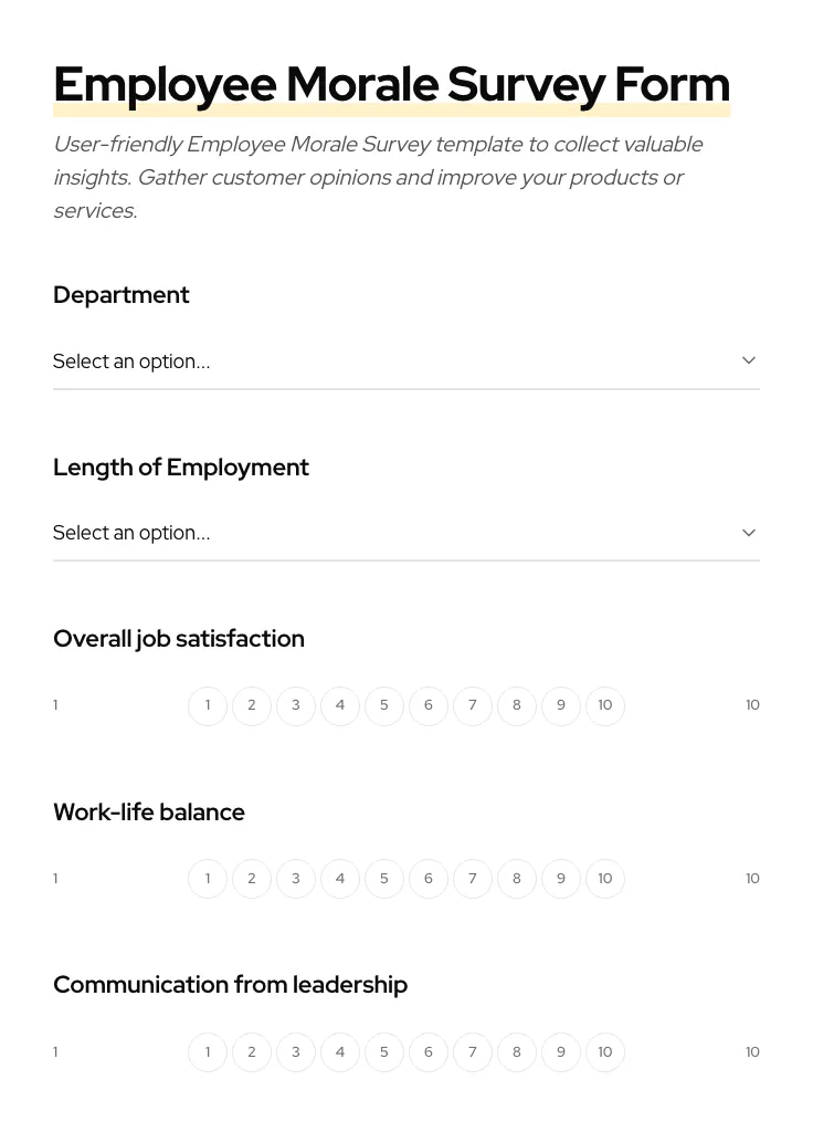 Employee Morale Survey preview