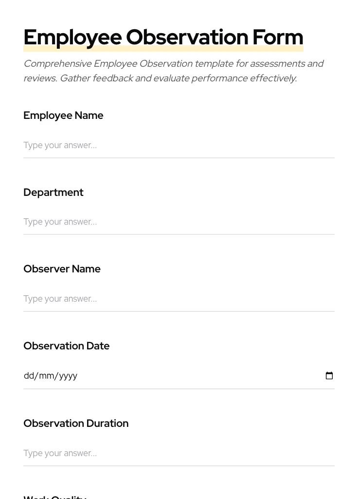 Employee Observation preview