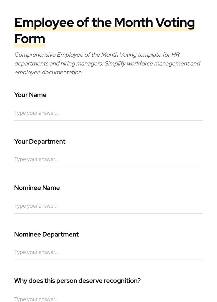 Employee of the Month Voting preview