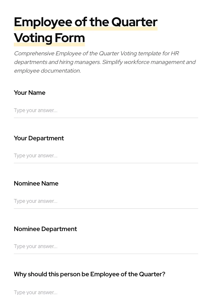 Employee of the Quarter Voting preview