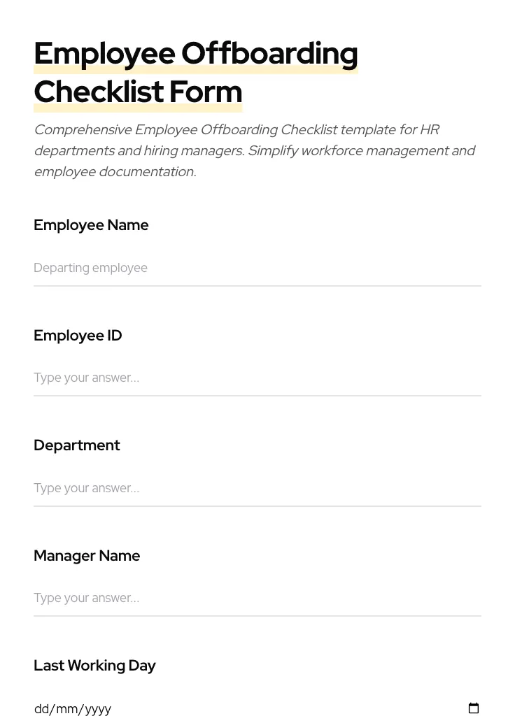 Employee Offboarding Checklist preview