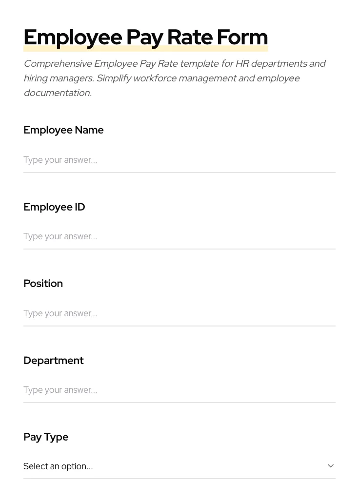 Employee Pay Rate preview