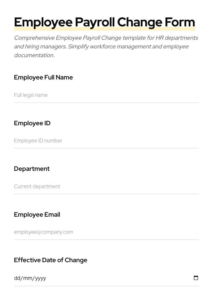 Employee Payroll Change preview