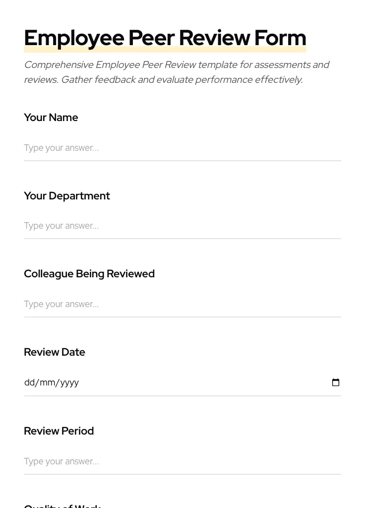 Employee Peer Review preview