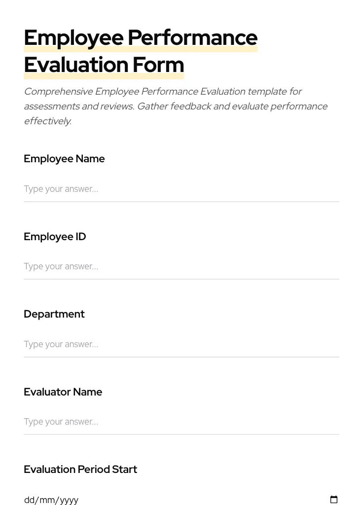 Employee Performance Evaluation preview