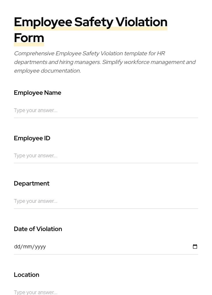 Employee Safety Violation preview