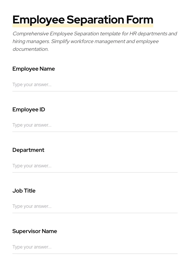 Employee Separation preview