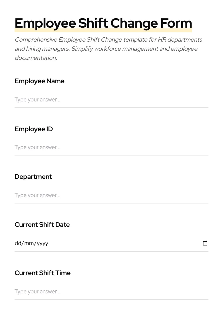 Employee Shift Change preview