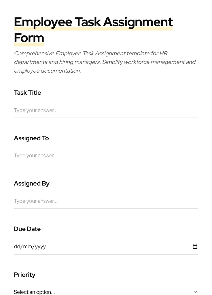 Employee Task Assignment preview