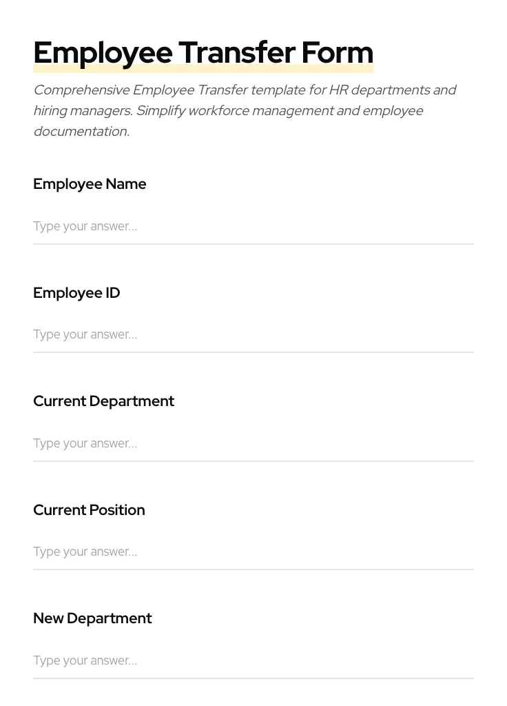 Employee Transfer preview