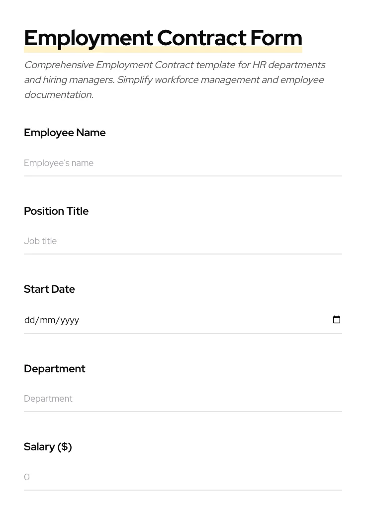 Employment Contract preview