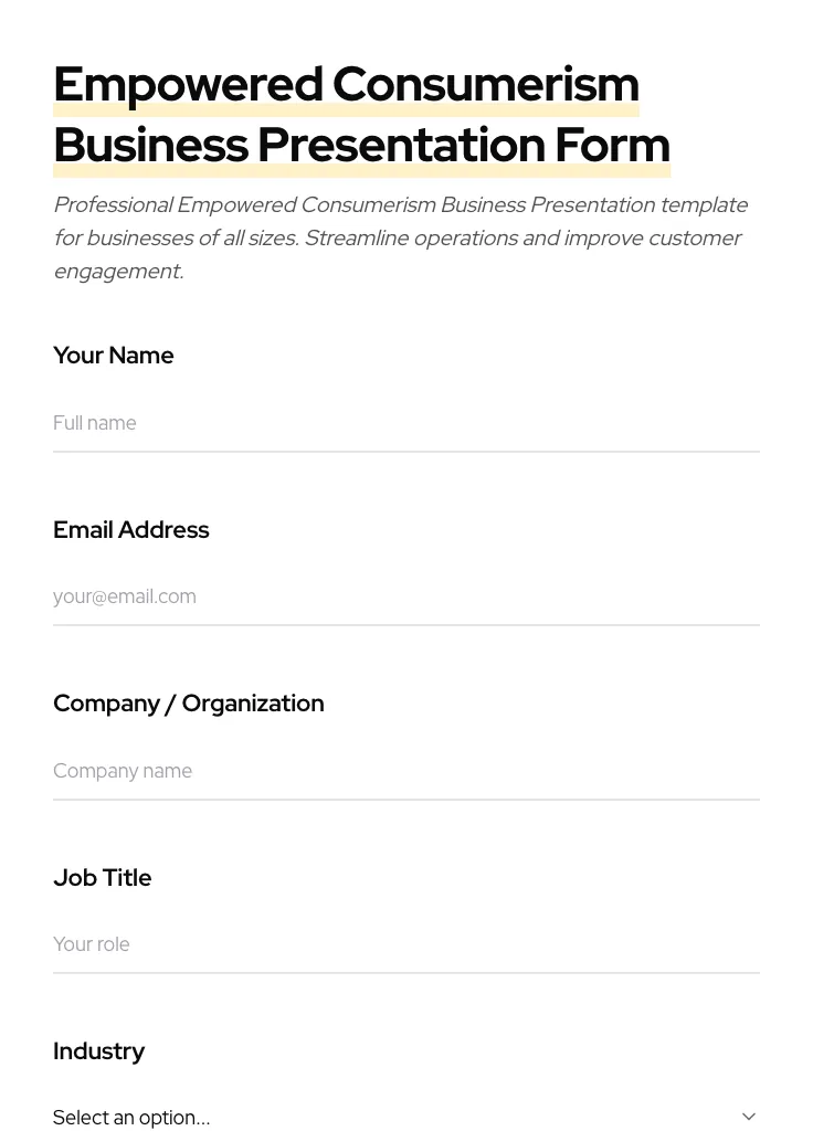 Empowered Consumerism Business Presentation preview