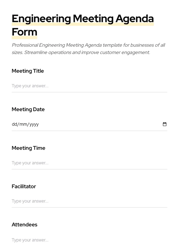 Engineering Meeting Agenda preview