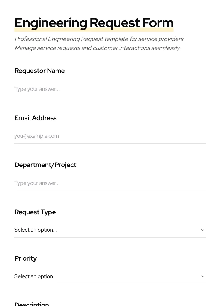Engineering Request preview