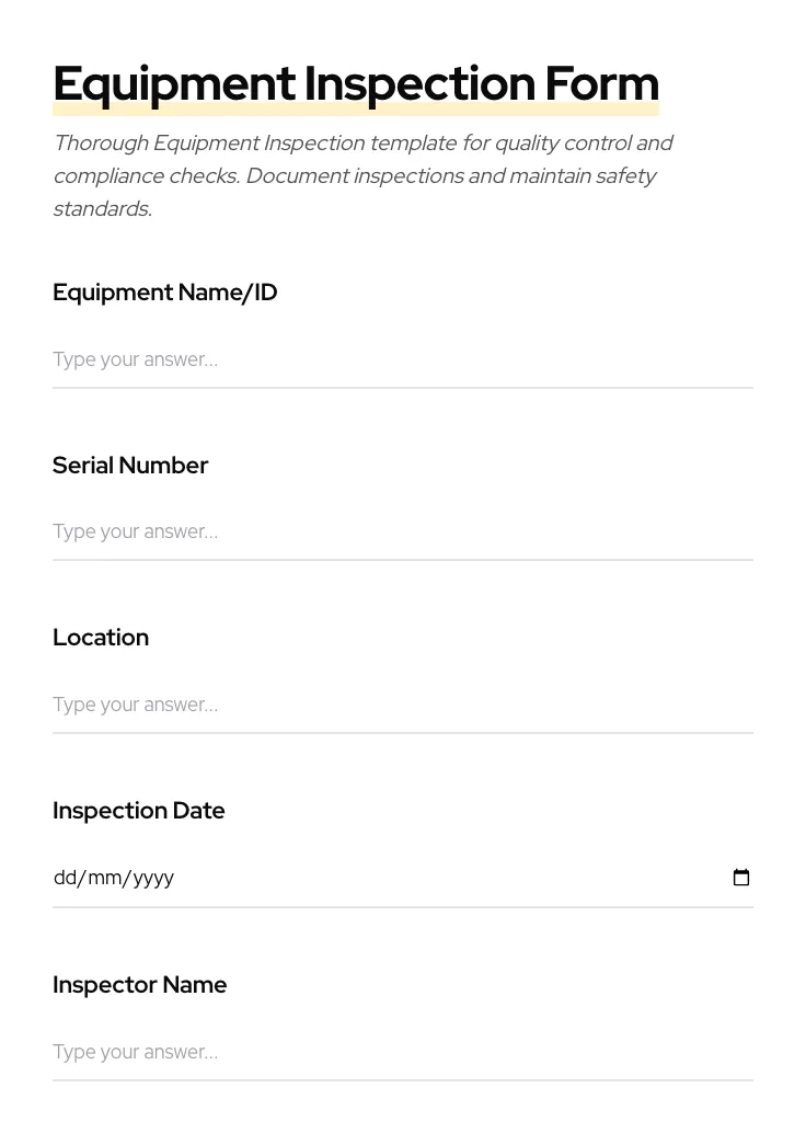Equipment Inspection preview
