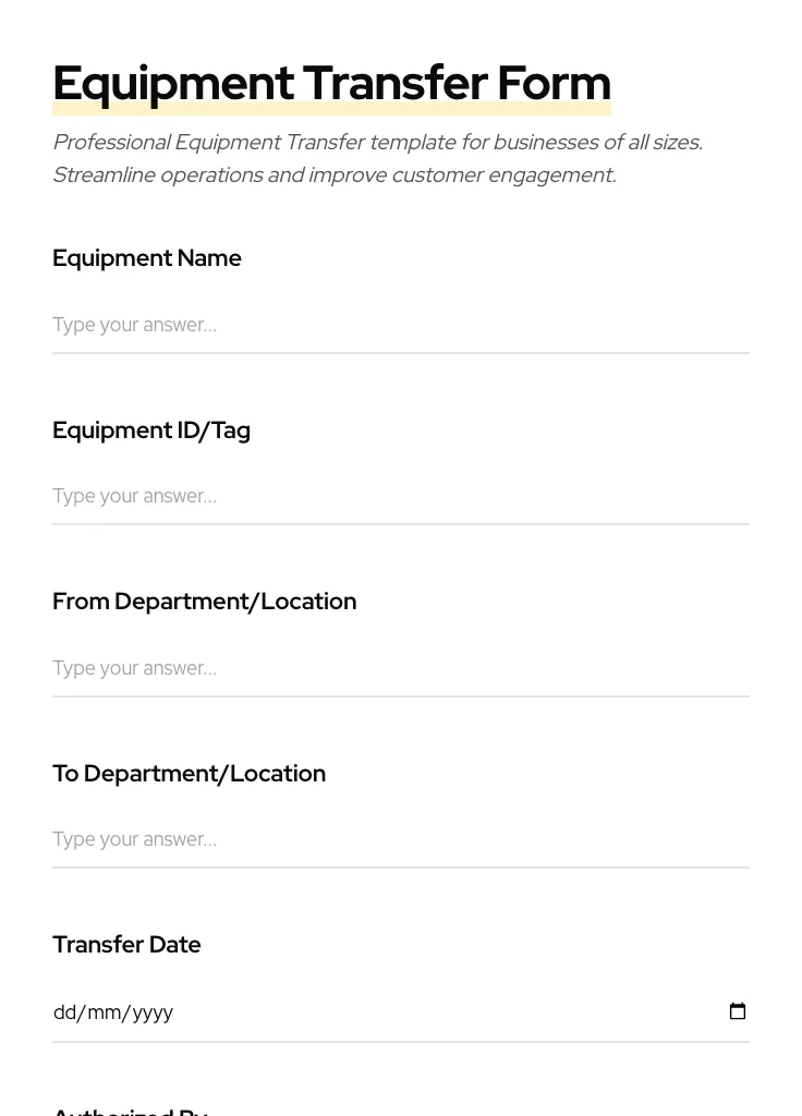 Equipment Transfer preview