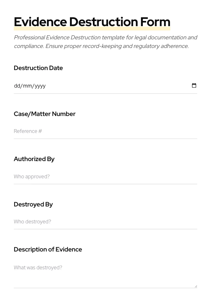 Evidence Destruction preview